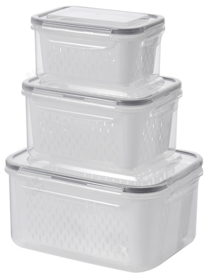 🥗 50% RABATT! 🍱 Förvaringslådor för kylskåp – stapelbara fruktlådor med avtagbart filter❄️
