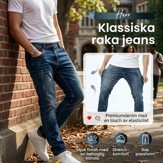 👖 50% RABATT! 🔥 Moderna Stretchjeans i Slim Fit – Vintage-tvättad, Bekväm Stretch & Perfekt För Vardagsbruk 💙