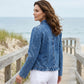 🧥 50% RABATT NU! 🌸 Dam Denimjacka med Volang & Öppen Framsida – Lättviktig & Feminin – Mångsidig & Chic 👗