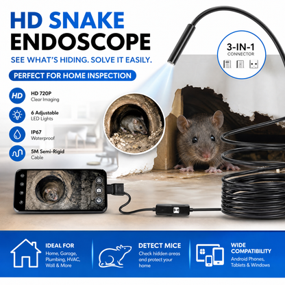 ⏳🔥LIMITED-TIME 50% OFF! ⏰3 In 1 Endoscope, Can be used for physical exploration