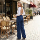 🔥50 % rabatt💖 Högmidjade, vidbyxade jeans som framhäver figuren perfekt
