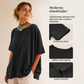 👚 50% RABATT NU!🌸 Dam Lös Båthalsringning Topp – Mjuk & Andningsbar – Elegans i Vardagen ✨