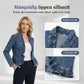 🧥 50% RABATT NU! 🌸 Dam Denimjacka med Volang & Öppen Framsida – Lättviktig & Feminin – Mångsidig & Chic 👗