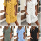 💎 60% OFF! 💎 Women's Buttoned Short Sleeve Pocket Shirt Dress – Cotton Blend, Relaxed Fit & Everyday Versatility (M–2XL) 👗🌿