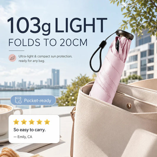 ⏳🔥LIMITED-TIME 50% OFF! ⏰☂️ Ultra-Light Sun & Rain Umbrella – 103g, UPF 50+, Carbon Fiber Frame – Compact & Pocket-Sized!