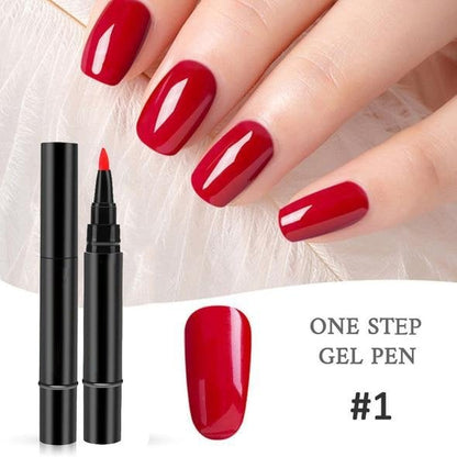 💅 KÖP 1 FÅ 1 GRATIS! 🎨 One Step Nagelgelpenna – 18 Färger & Gratis Mini-UV-lampa – Perfekt för Salongskvalitet Hemma – Enkel & Snabb 💡