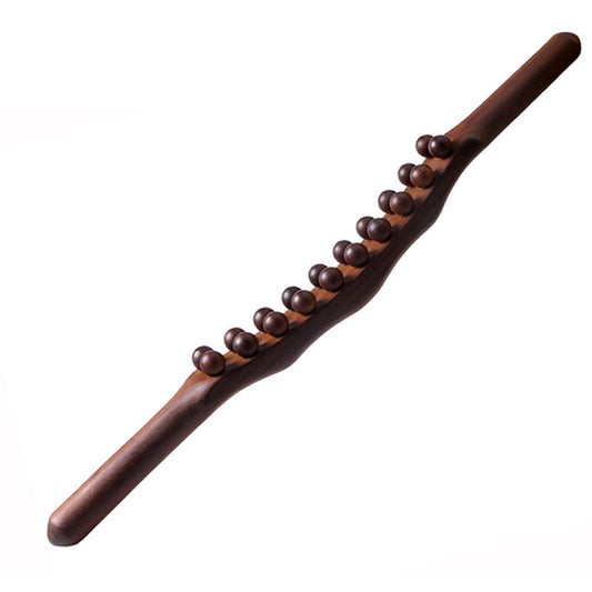 ⏳🔥LIMITED-TIME 50% OFF! ⏰💆‍♀️✨ 19-Bead Wooden Body Massage Roller – Natural Beech Wood, Ergonomic Grip & Full-Body Relaxation
