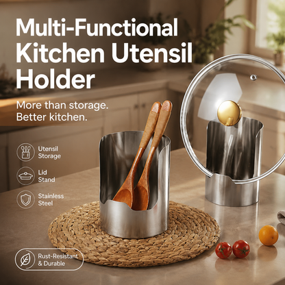 ⏳🔥LIMITED-TIME 50% OFF! ⏰🧹 Multi‑Functional Kitchen Utensil Holder – Stainless steel, space-saving & sturdy – Keeps countertops tidy & organized ✨