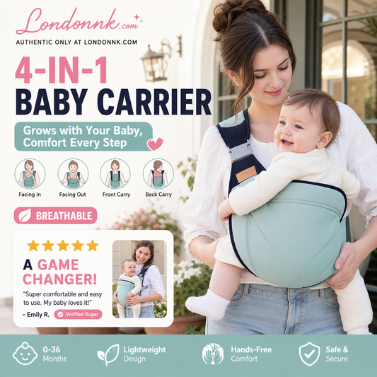 ⏳🔥LIMITED-TIME 50% OFF! ⏰👶 4-in-1 Breathable Baby Carrier – 0-36 Months, Front/Back/Facing In/Out – Hands-Free Comfort for Parent & Baby! ✨