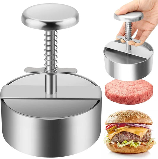 ⏳🔥LIMITED-TIME 50% OFF! ⏰🥞 Meat Press for Burgers – 304 Food-Grade Stainless Steel – Non-Stick, Rust-Resistant – Dishwasher Safe – Perfect for Parties! 🛡️