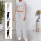 🌸 60% rabatt på nya produkter  💖Casual enfärgad T-shirt & byxor med raka ben för kvinnor