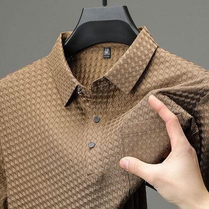 👔✨ Herrskjorta med Textur och Korta Ärmar – 55% RABATT! Modern textur, avslappnad passform, andningsbart tyg – perfekt för jobb & helg. 🔥💨