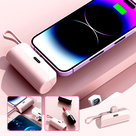 ⌛Reducerad med 50% 🔥Bärbar Powerbank med Hög Kapacitet och Inbyggda Kablar 🔋🔌 - Alltid Beredd för Laddning på Resan! 🚀
