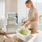 🥗 50% RABATT! 🍱 Förvaringslådor för kylskåp – stapelbara fruktlådor med avtagbart filter❄️