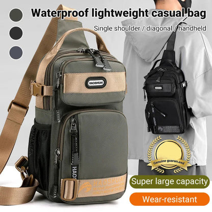 🎒 60 % RABATT NU! 🧳 Justerbar bröstväska i oxfordtyg – Smal crossbody-väska med flera fickor – Lätt och praktisk – perfekt för vardagen, resor eller festivaler 🌍✨