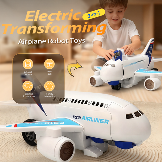 🔥 60% RABATT på utvalda produkter🎉🔥⏰Spara 200 kr direkt när du köper nu!🔥2-i-1 Elektriska Transformerande Flygplansrobotleksaker