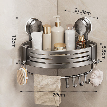 🥳2026 HOT SALE🥳💞50K+ SOLD!🛁 Conquer Tight Corners! No-Drill Triangle Basket Suction Cup Mounted, Strong Hold, Your Space Magician🧽