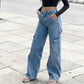 ✨🔥Damjeans med vida ben i denim👖
