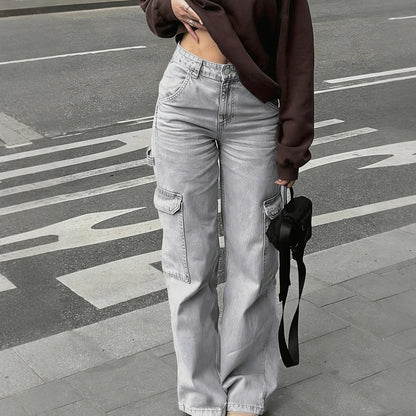 ✨🔥Damjeans med vida ben i denim👖