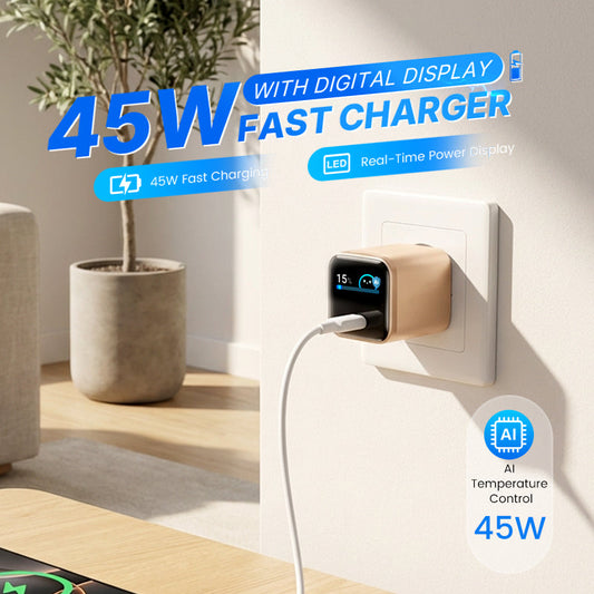 🔥2026 Nyhet🔥 45 W snabbladdare med digital display🔥 50% RABATT på utvalda produkter