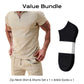 ☀️👕 50% RABATT! | Sommarcasual Set – Våffelskjorta med Dragkedja & Matchande Shorts!