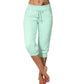 👖 🔥Mjukisbyxor med dragsko och kort midja – Mjuk polyester, capri-längd och sidofickor (6 färger, S–3XL) 👖🌸