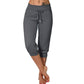 👖 🔥Mjukisbyxor med dragsko och kort midja – Mjuk polyester, capri-längd och sidofickor (6 färger, S–3XL) 👖🌸
