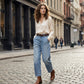 👖 50% RABATT NU! 🌟 Dam high waist vida jeansshorts – Benlängande & vintage tvätt – Casual croppade byxor – perfekta för sommar, strand eller en ledig dag 👒