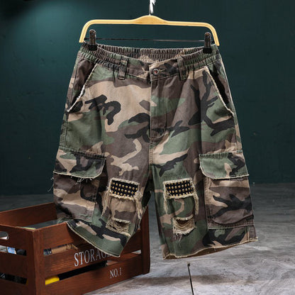🎁 2026 Nyheter 60% RABATT 💥 Herrars nitar kamouflage cargo shorts – rivna, multifickor och resår i midjan – tuffa streetwear cargo shorts 🛹