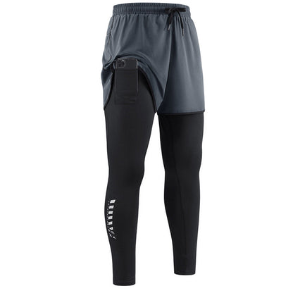 🏃‍♂️ 60% RABATT NU!💨 Herr 2-i-1 Löpartights med Shorts – Kompression & Snabbtorkande – Sportbyxor med Telefonficka 📱