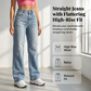👖 50% RABATT ✨ | Högmidjade Raka Jeans – Förlänger Silhuetten & Retro Denim