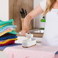 👕 60% RABATT! 💨 Bärbart Miniångstrykjärn – 90° Roterande, Titanplatta & Perfekt För Resor & Snabbstrykning 🧳