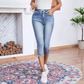 🔥Factory Direct Sales🔥Stretchiga caprijeans för damer med dragsko i midja
