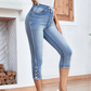 🔥Factory Direct Sales🔥Stretchiga caprijeans för damer med dragsko i midja