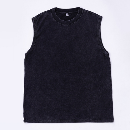 👕 50% RABATT NU! 💪 Herr Vintage Wash Ärmlös Tank Top – Premium Mjukt Tyg, Dynamisk Flexibilitet & Ergonomisk Muskelklippning För Perfekt Passform ✨