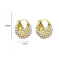 🔥 Limited-Time Offer!  JUST ￡6.66！！💍 Faux Pearl Basket Hoop Earrings – Gold Tone & Unique Weave, Add Classic Elegance to Everyday Looks 🪀