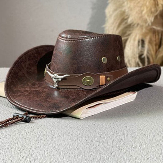 🤠 60% RABATT NU! 🌵 Vintage Cowboyhatt med Bred Brätte & Justerbar Rem – Klassisk Westernstil för Äventyr & Sol ✨