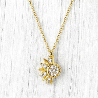 💖 50% RABATT NU! 🌞 Sol & måne hängsmycke set – Ihopkopplbart & tvåfärgat – Bergkristall, perfekt för par & bästisar – symbolisk och stilren ✨🌙
