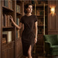 📢📢40% OFF !! ⏰Elegant Twist-Front Waist-Cinching Slit Dress
