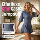 Uformell jumpsuit med rund hals og innsvingt midje