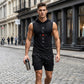 🏃 50% RABATT NU! 💪 Herr Ärmelös Hoodie & Shorts Set – Atletisk & Casual Passform – Andningsbar & Snabbtorkande 🏋️‍♂️