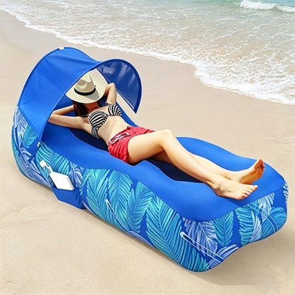 ⏳Tidsbegränsat erbjudande⏰Enkel uppblåsbar fåtölj med solskydd🏖️