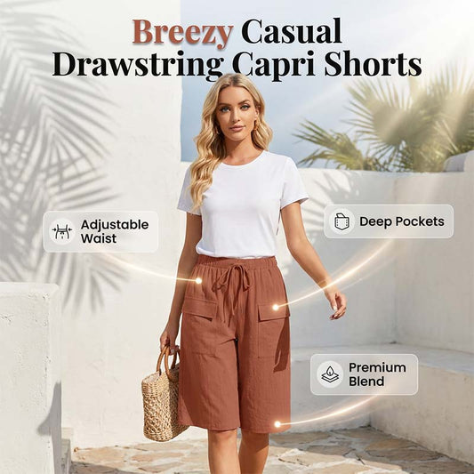 🔥🎁Nyhet 60 % RABATT🔥（S-4XL）Casual capri-shorts med snörning för damer