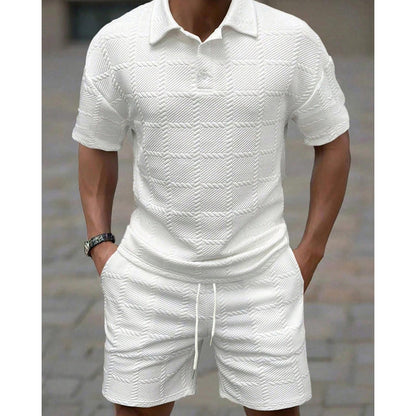 Herrset i enfärgad casual stil, kortärmad⏳ Begränsad tid: Tillsammans med 50-60% rabatt på andra favoriter!