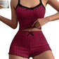 Ribbstickad linne- och shorts-pyjamas⏳ Begränsad tid: Tillsammans med 50 rabatt på andra favoriter ✨ Köp 1 få 1 GRATIS🎁