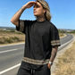 🌿 TIDSBEGRÄNSAD 50% RABATT! ✨ Kortärmad T-shirt & Shorts Set – Andningsbart, Oversized ✨