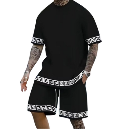 🌿 TIDSBEGRÄNSAD 50% RABATT! ✨ Kortärmad T-shirt & Shorts Set – Andningsbart, Oversized ✨