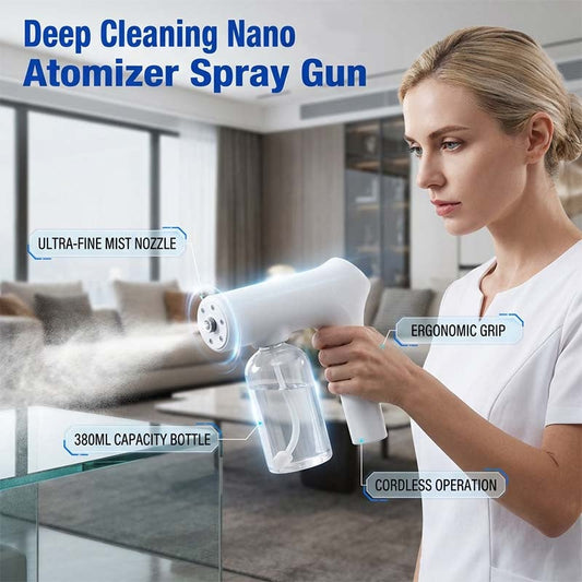 ⏳🔥LIMITED-TIME 50% OFF! ⏰ Cordless Nano Atomizer – Touchless Disinfecting, Blue Light – For Home, Office & Car 🏠