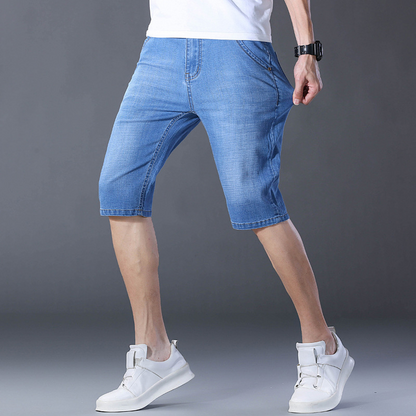 🩳 50% RABATT NU! ⏰ Herrshorts i lätt denim för sommaren – Andningsbar, avslappnad & perfekt för varma dagar – Snygg och bekväm passform 🌞