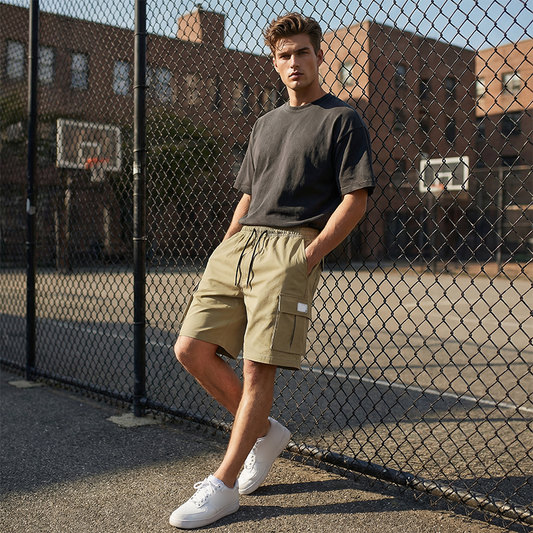 ⏳Begränsad tid – 50% rabatt✨ Köp 1 få 1 GRATIS🎁Mäns Casual Cargo Shorts med elastisk midja